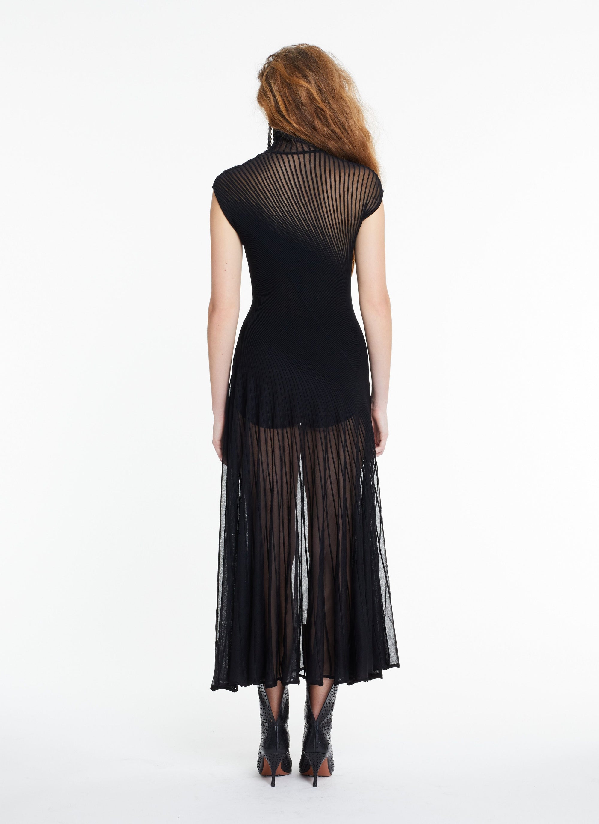 Robe longue sans manches en soie mélangée - Noir Alaïa