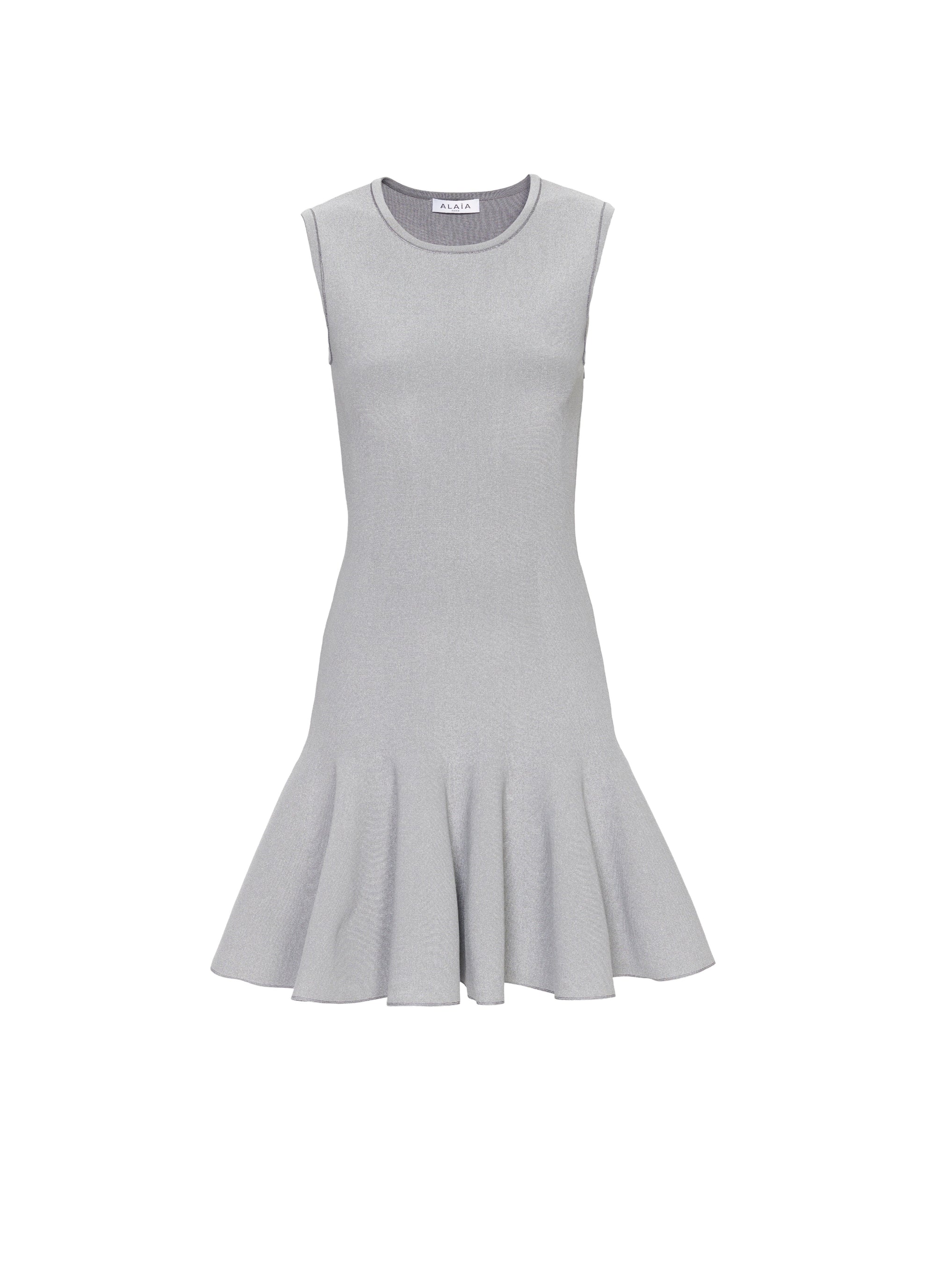 Sleeveless peplum dress - Silver