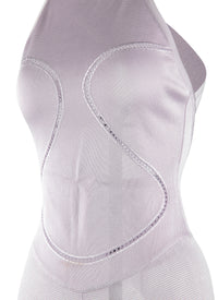 Robe courte à dos ouvert avec bretelles croisés - Lilas