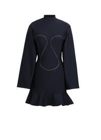 Robe courte à manches longues - Marine