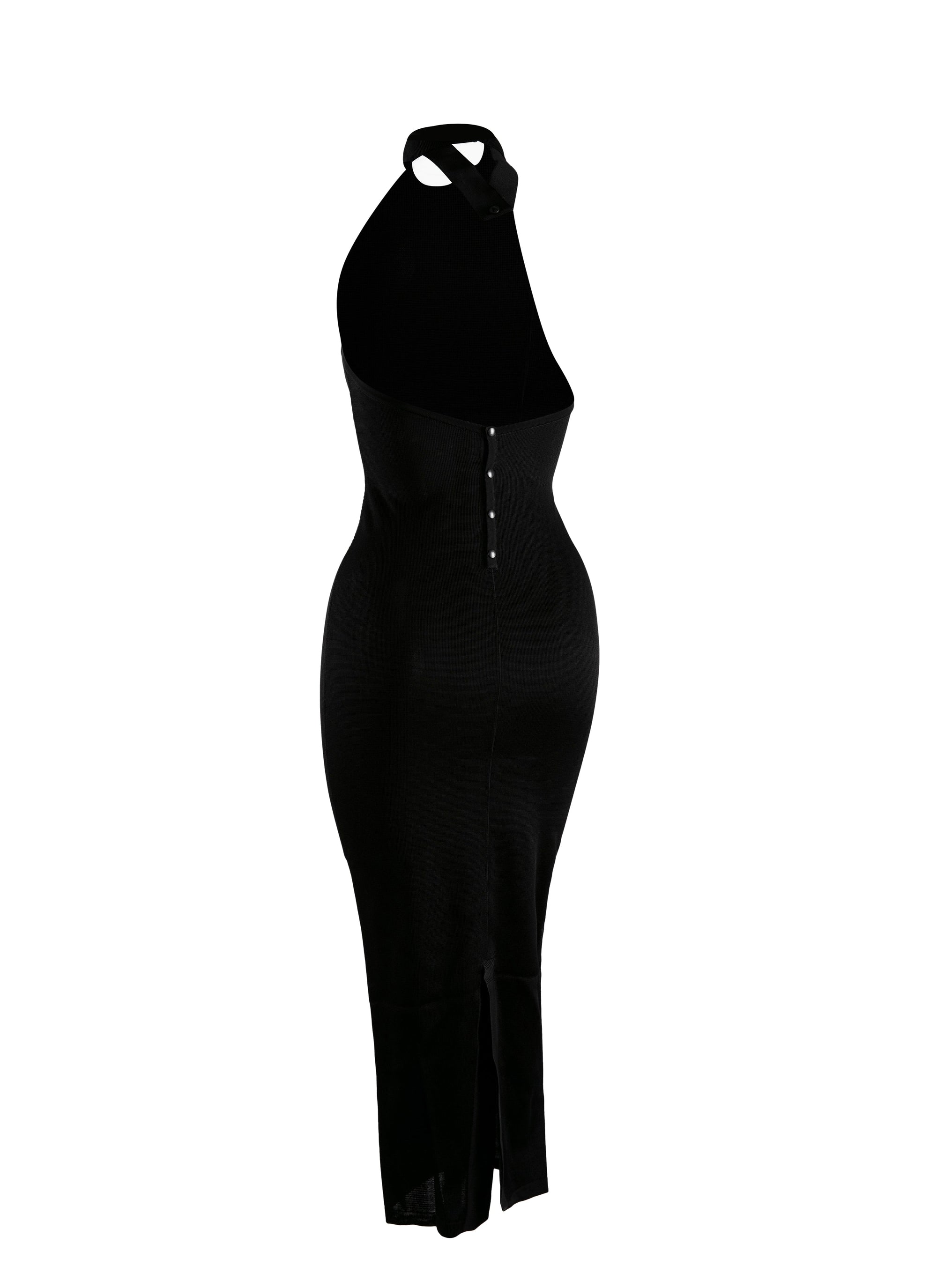 Long dress with long sleeves - Black Alaïa