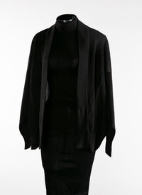 Long dress with long sleeves - Black Alaïa