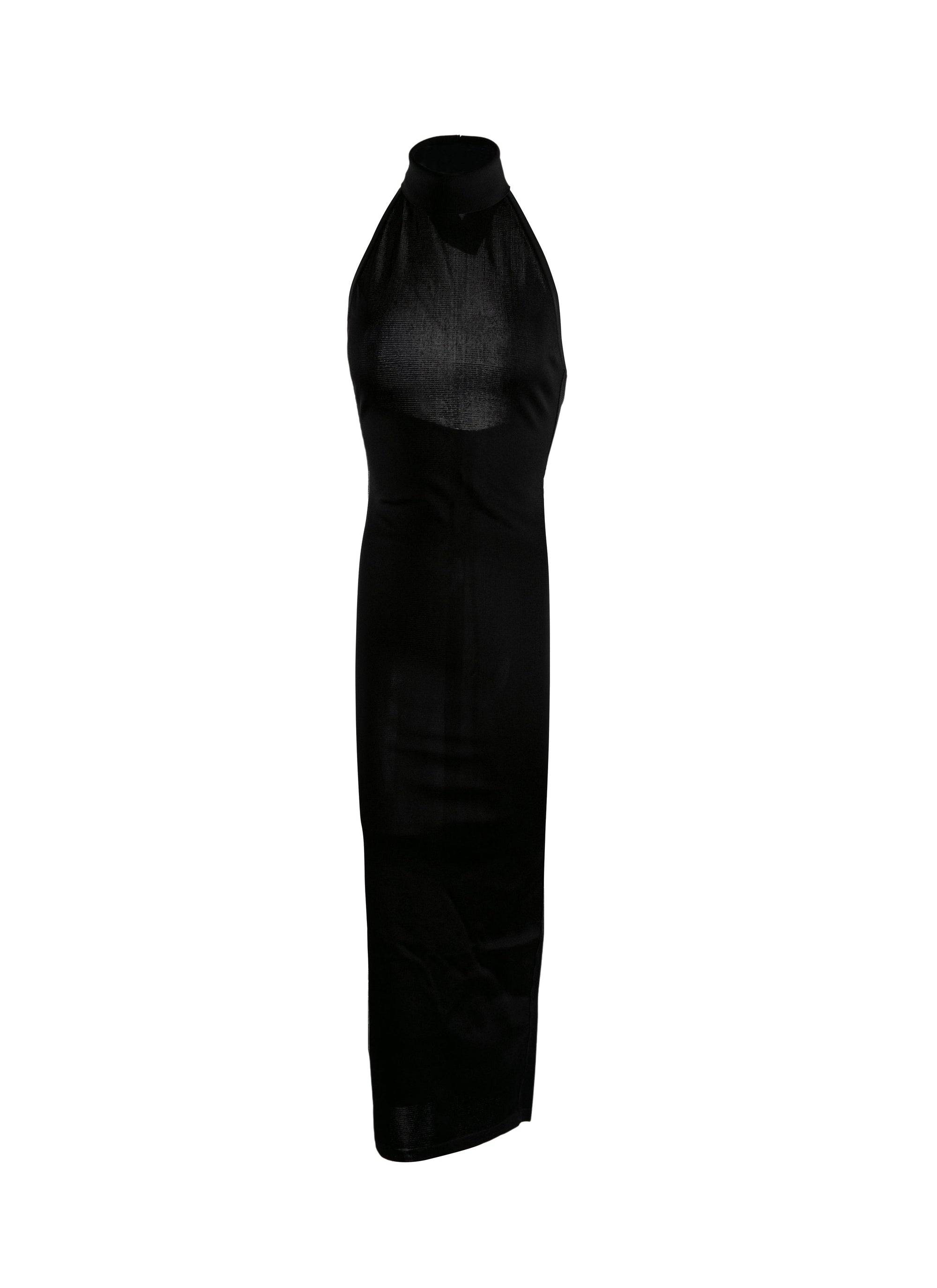 Long dress with long sleeves - Black Alaïa