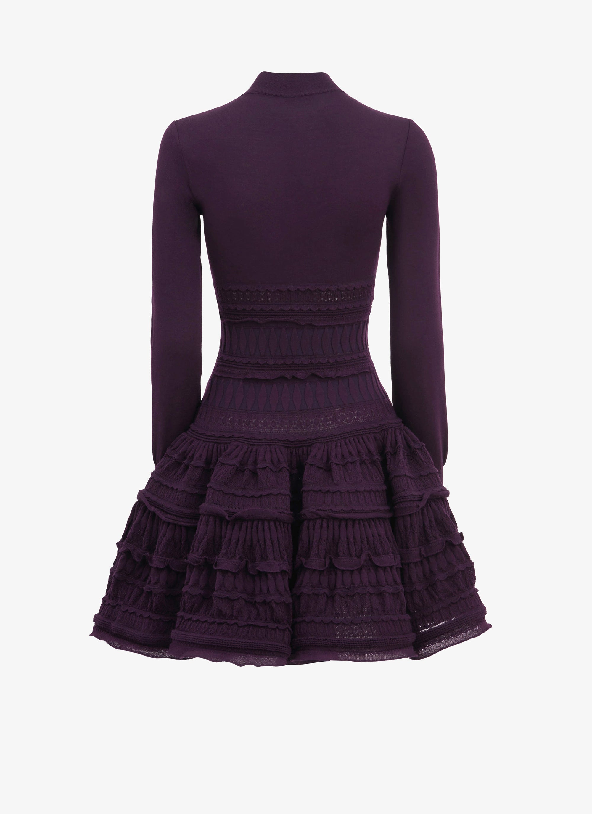 Wool crinoline dress with high collar - Violine