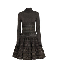 Robe ajustée en laine - Noir & Or