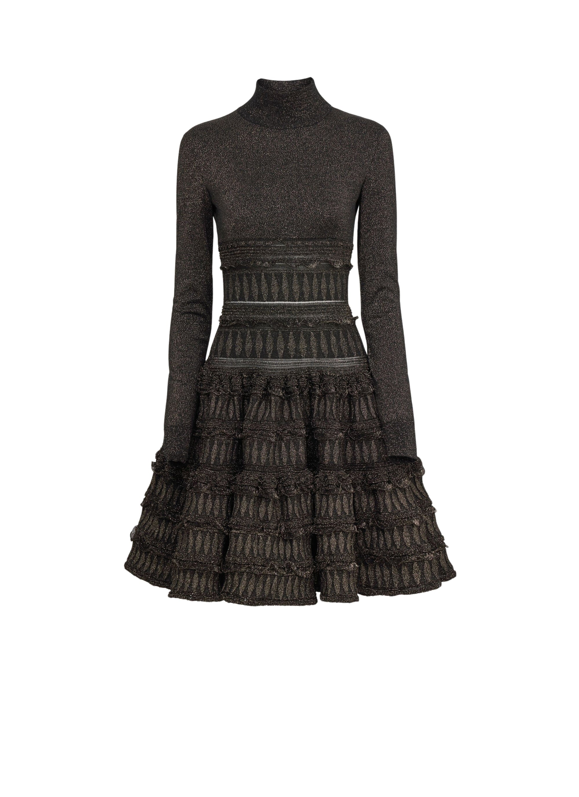 Robe ajustée en laine - Noir & Or