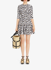 Leopard Skater Dress - White & Black