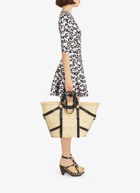 Leopard Skater Dress - White & Black