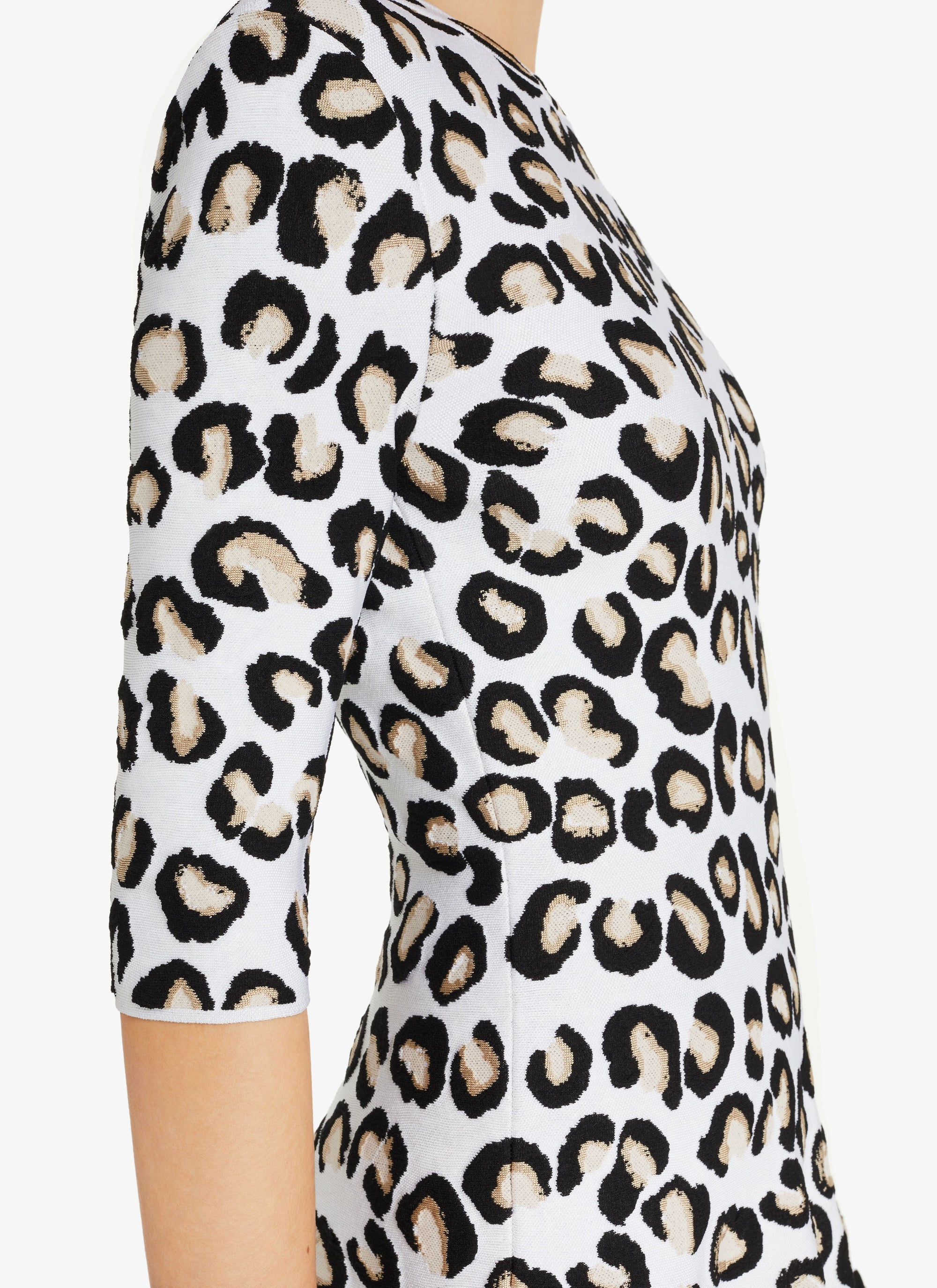 Leopard Skater Dress - White & Black