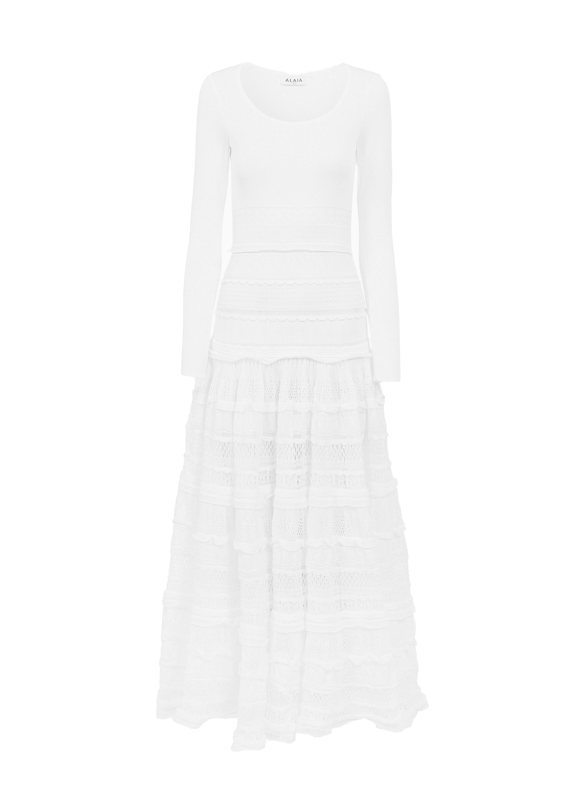 Robe Crinoline brillante longue - Blanc Optique
