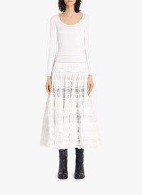 Robe Crinoline brillante longue - Blanc Optique