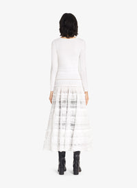 Robe Crinoline brillante longue - Blanc Optique