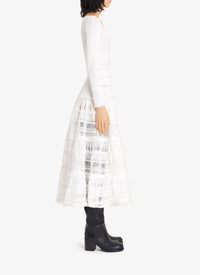 Robe Crinoline brillante longue - Blanc Optique
