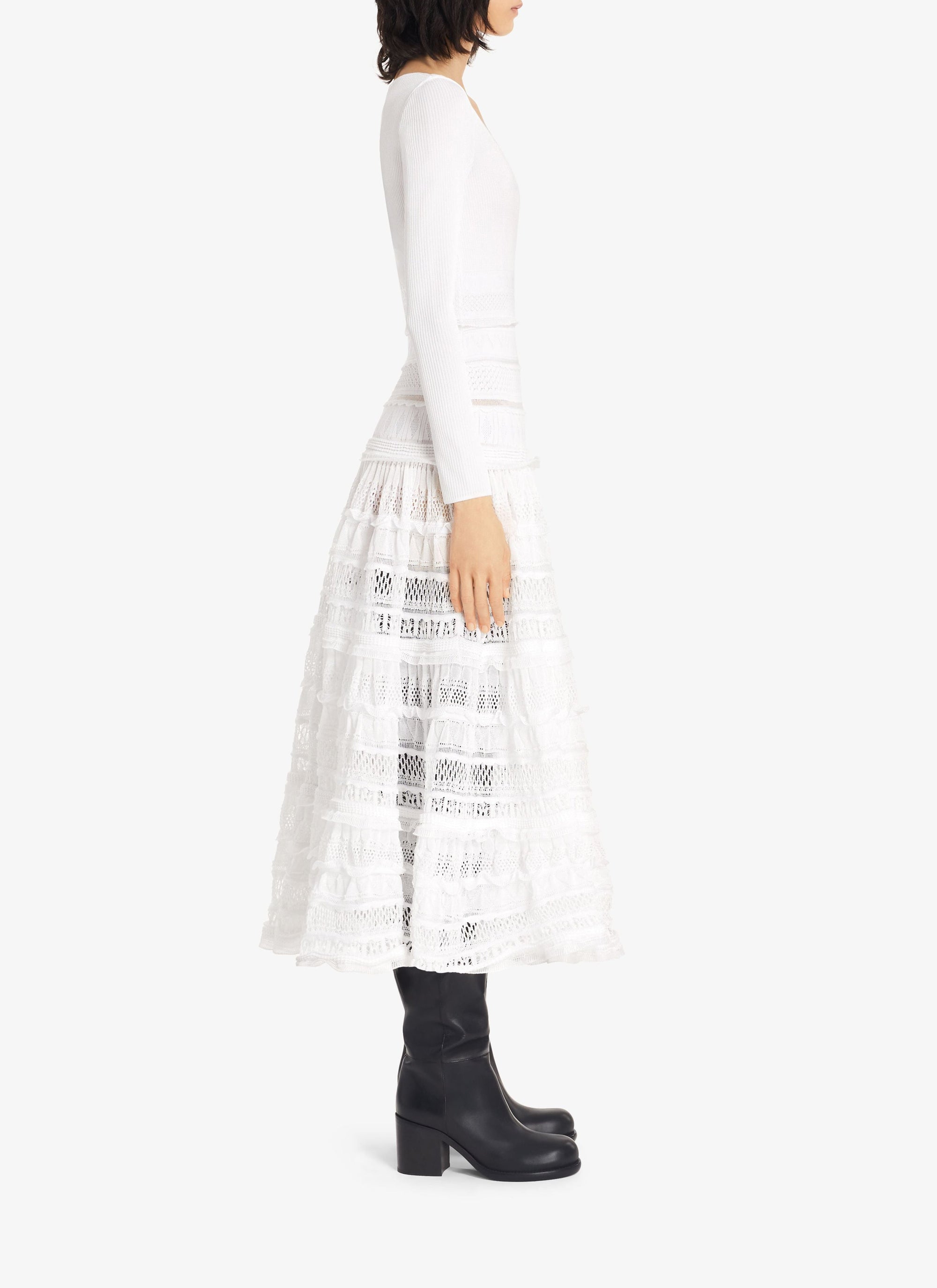 Robe Crinoline brillante longue - Blanc Optique