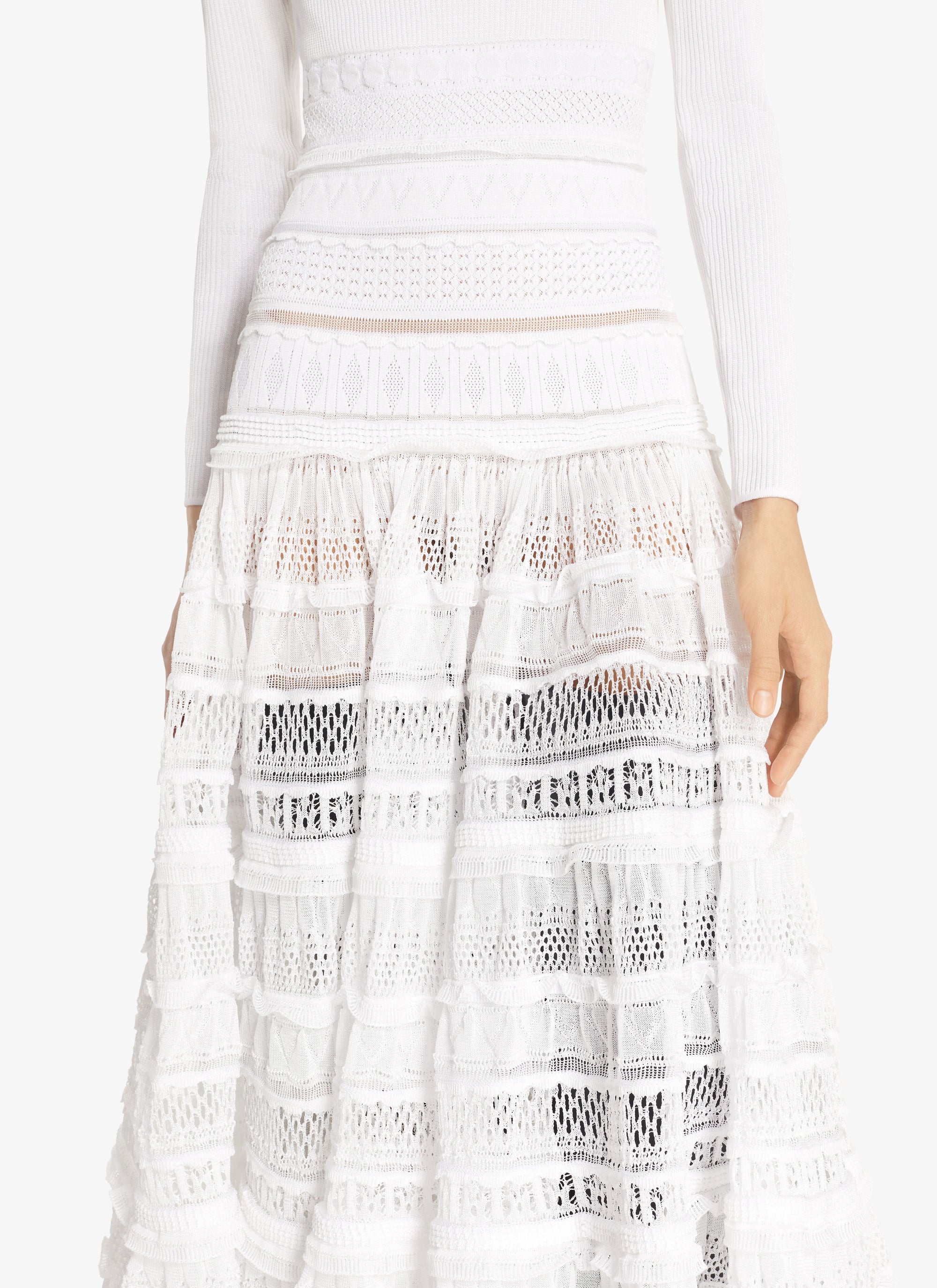 Robe Crinoline brillante longue - Blanc Optique