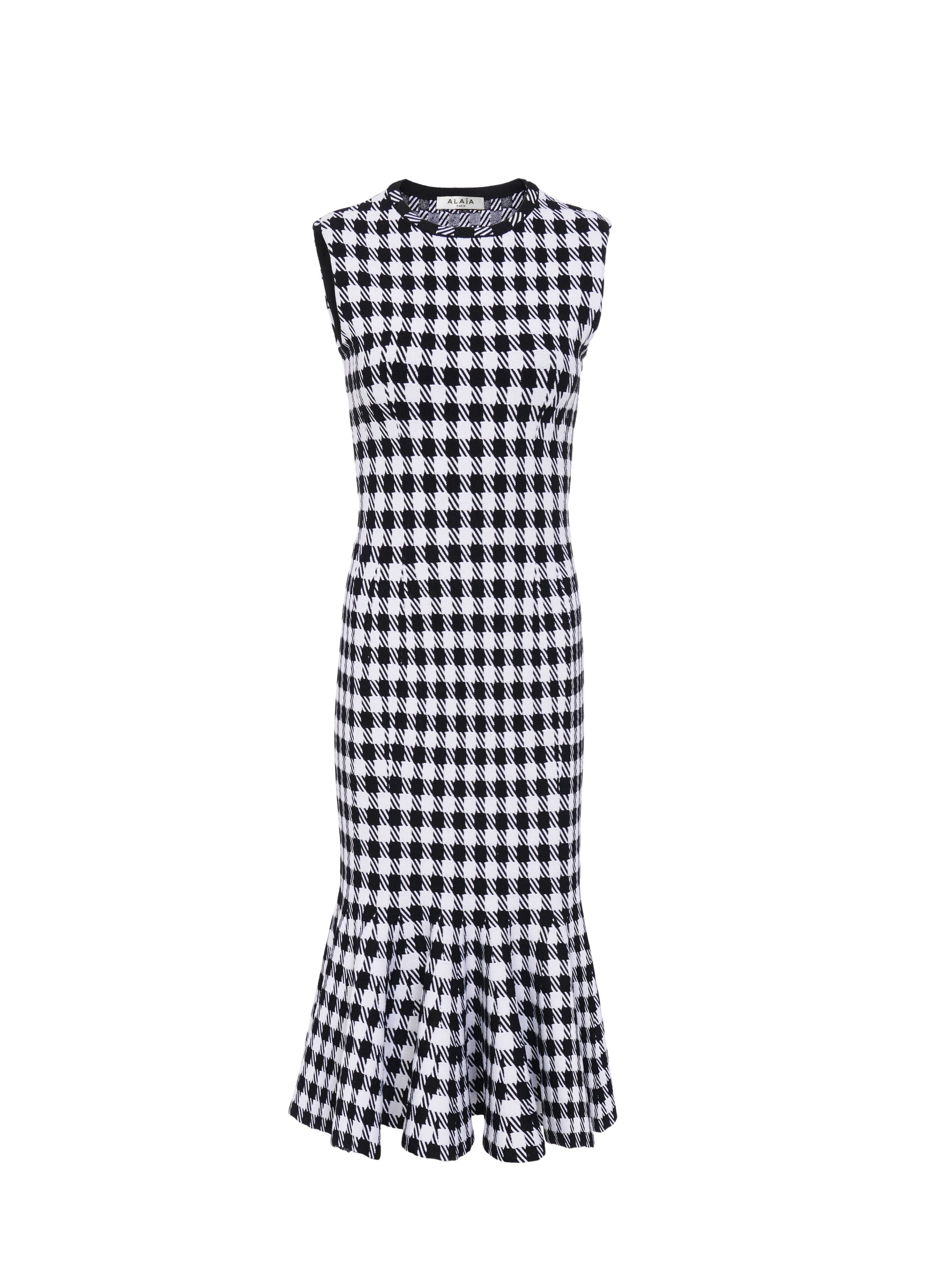 Robe fourreau à carreaux - Noir & Blanc