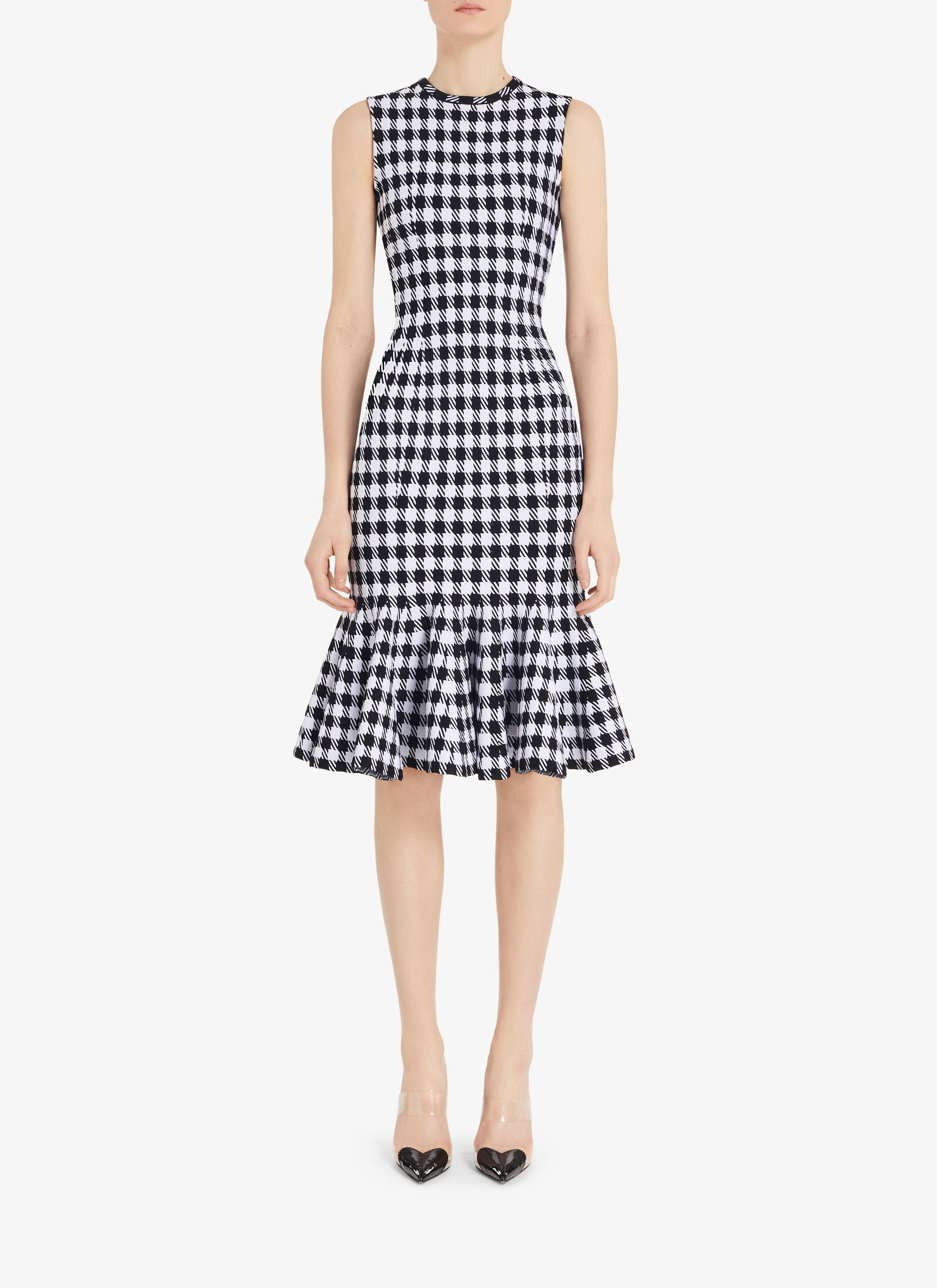 Robe fourreau à carreaux - Noir & Blanc