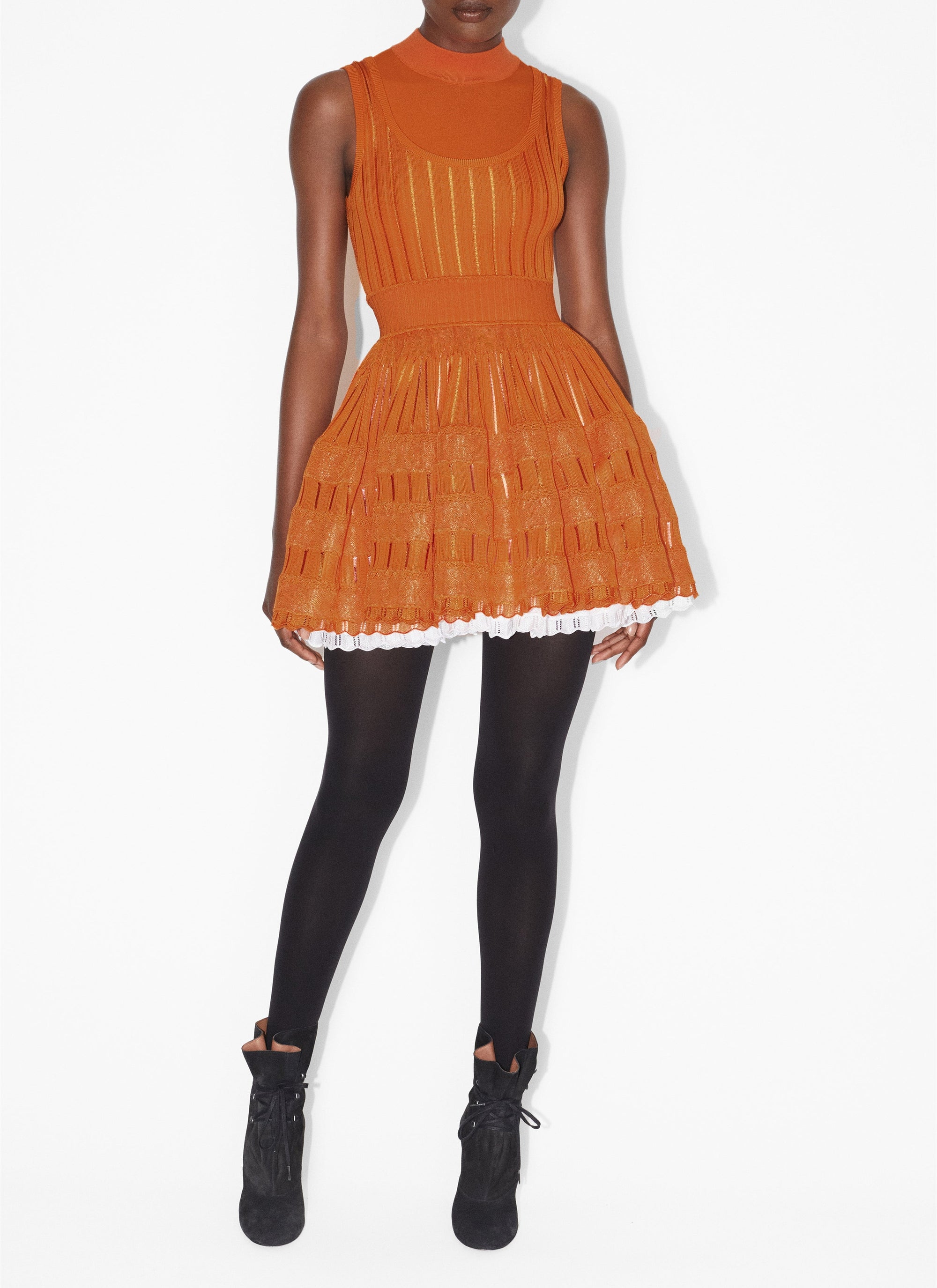 Robe patineuse fluide - Orange