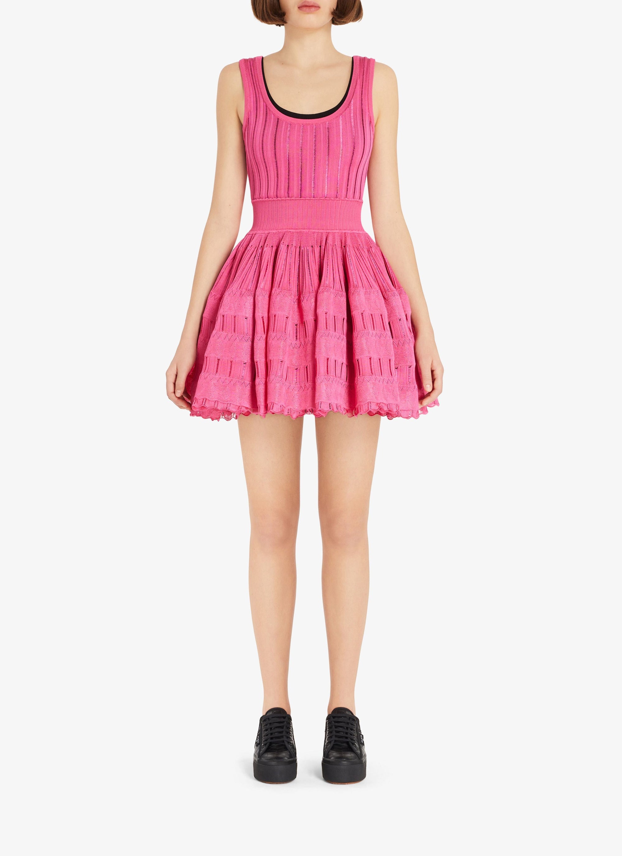 Fluid skater dress - Fuchsia