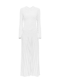Sculpting silk blend maxi dress - White