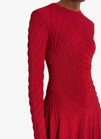 Robe longue sculptante en soie mélangée - Bordeaux