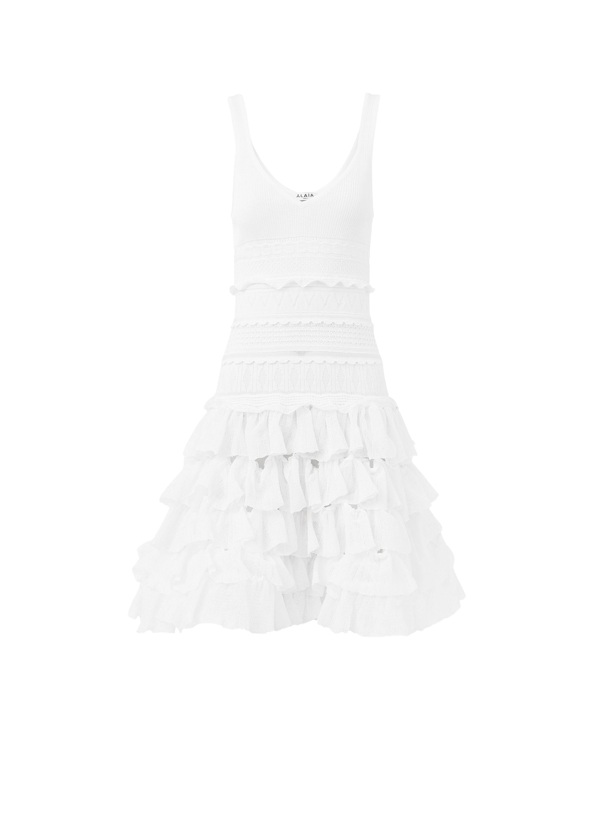 Robe patineuse à volants - Blanc Optique