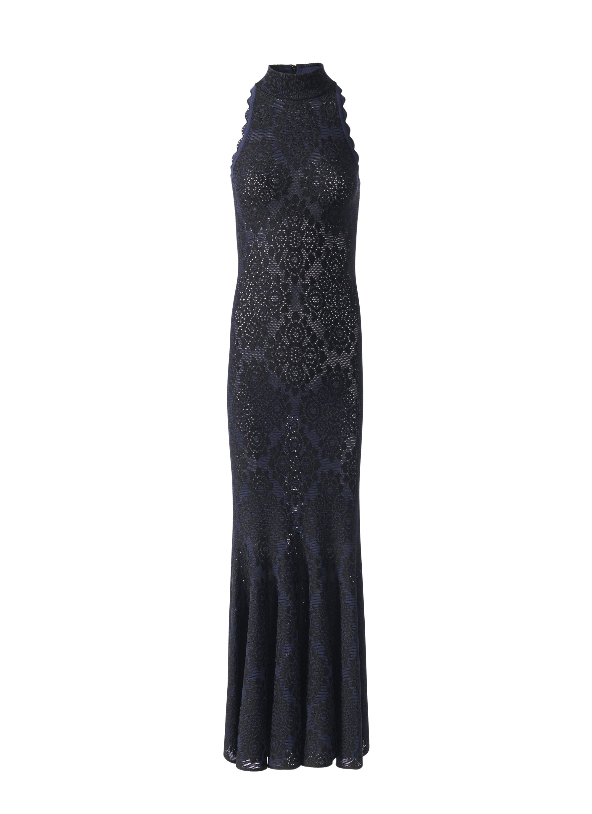 Robe longue Lingerie - Marine & Noir