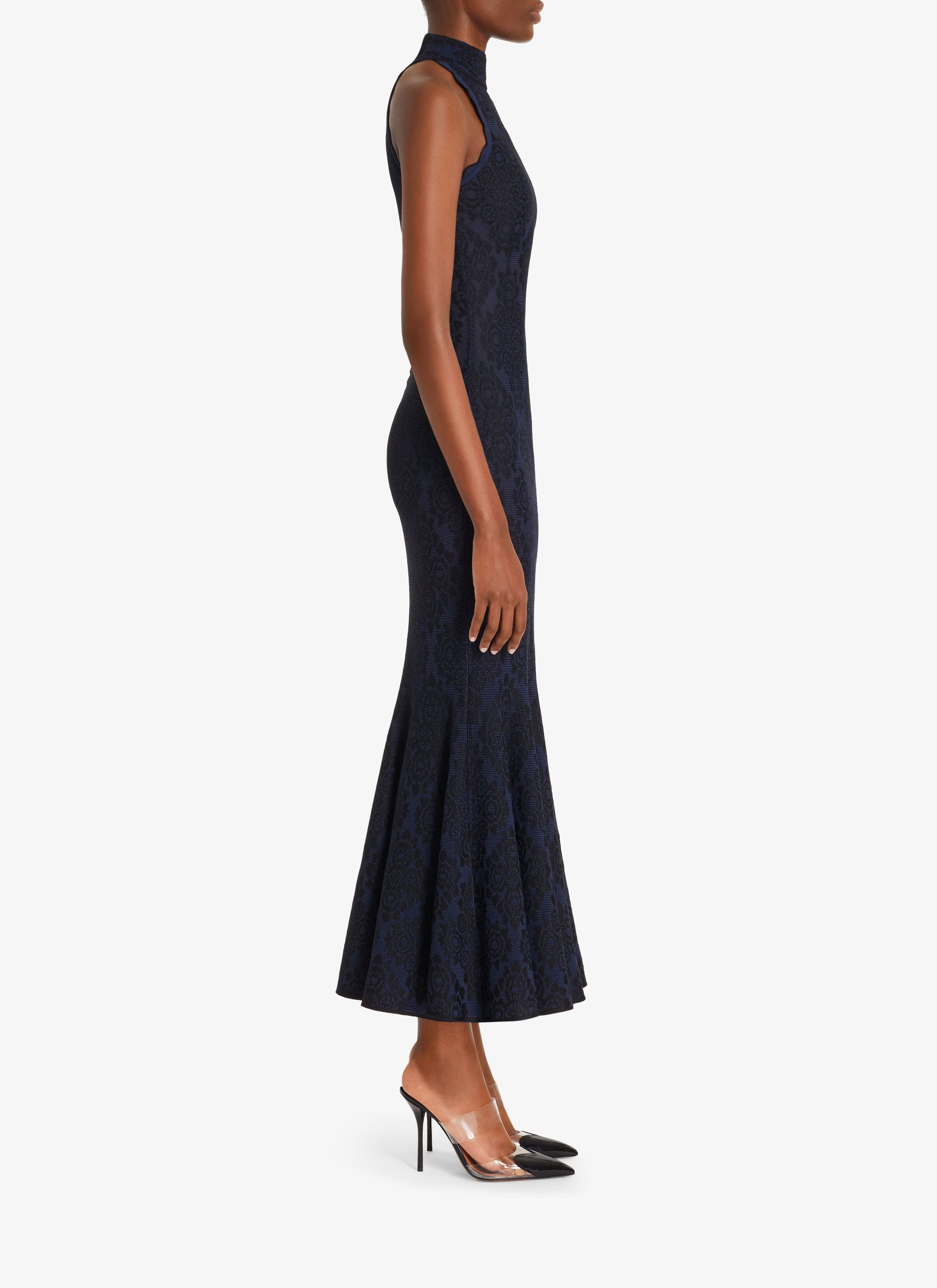 Robe longue Lingerie - Marine & Noir