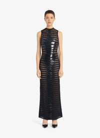 Robe en maille à bords festonnés - Noir Alaïa