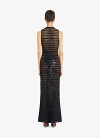Robe en maille à bords festonnés - Noir Alaïa