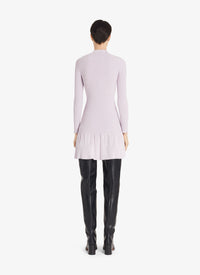 Shiny ribbed short dress - Lilac