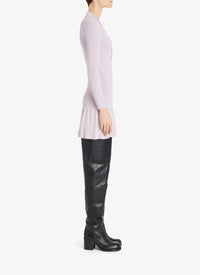 Shiny ribbed short dress - Lilac