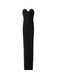 Robe longue moulante côtelée en laine et cachemire - Noir Alaïa