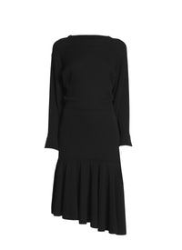 Robe asymétrique et plissée - Noir Alaïa