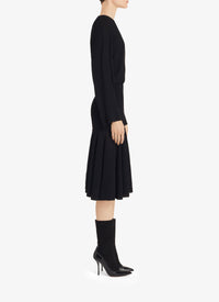 Robe asymétrique et plissée - Noir Alaïa