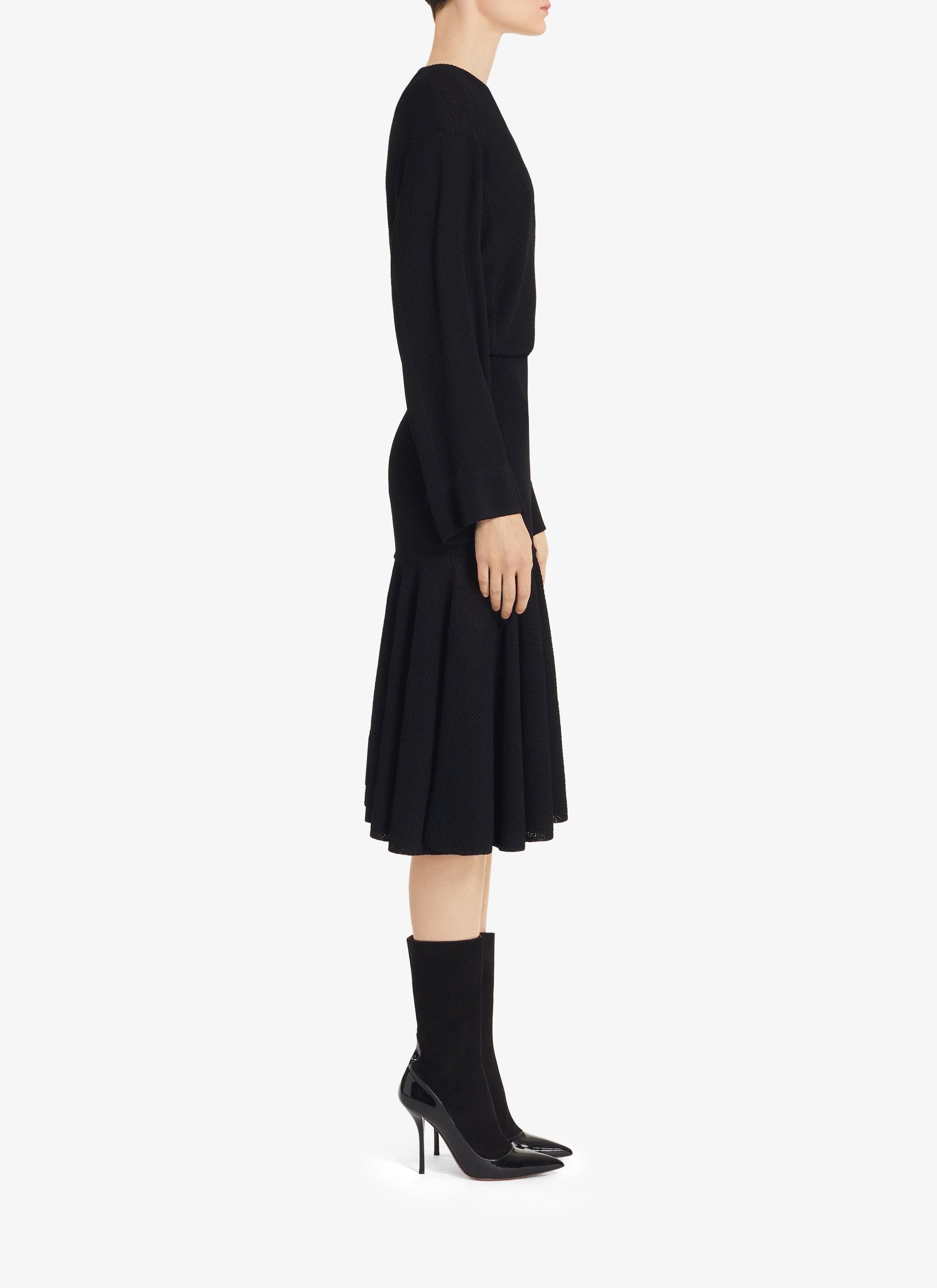 Robe asymétrique et plissée - Noir Alaïa