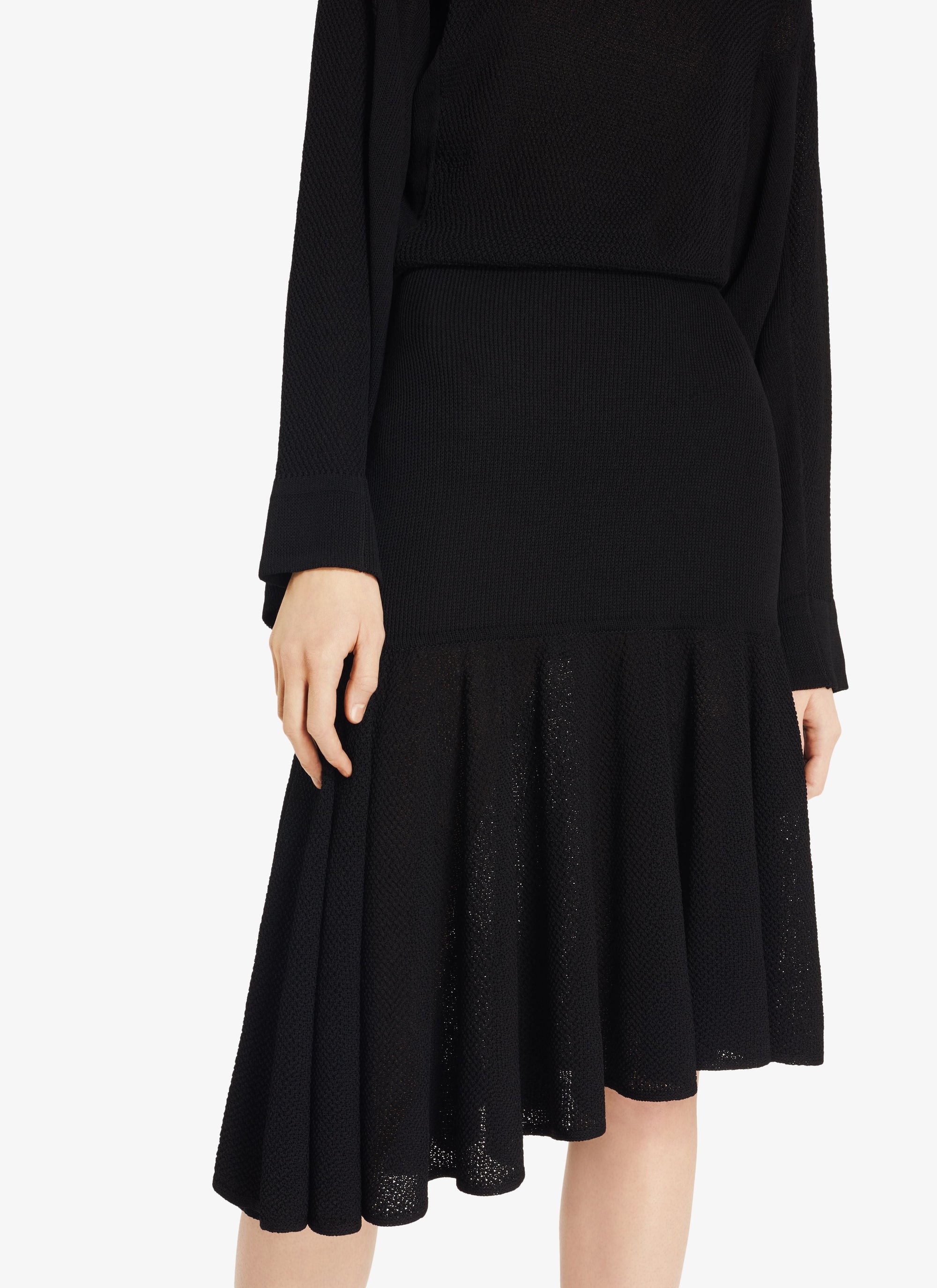 Robe asymétrique et plissée - Noir Alaïa