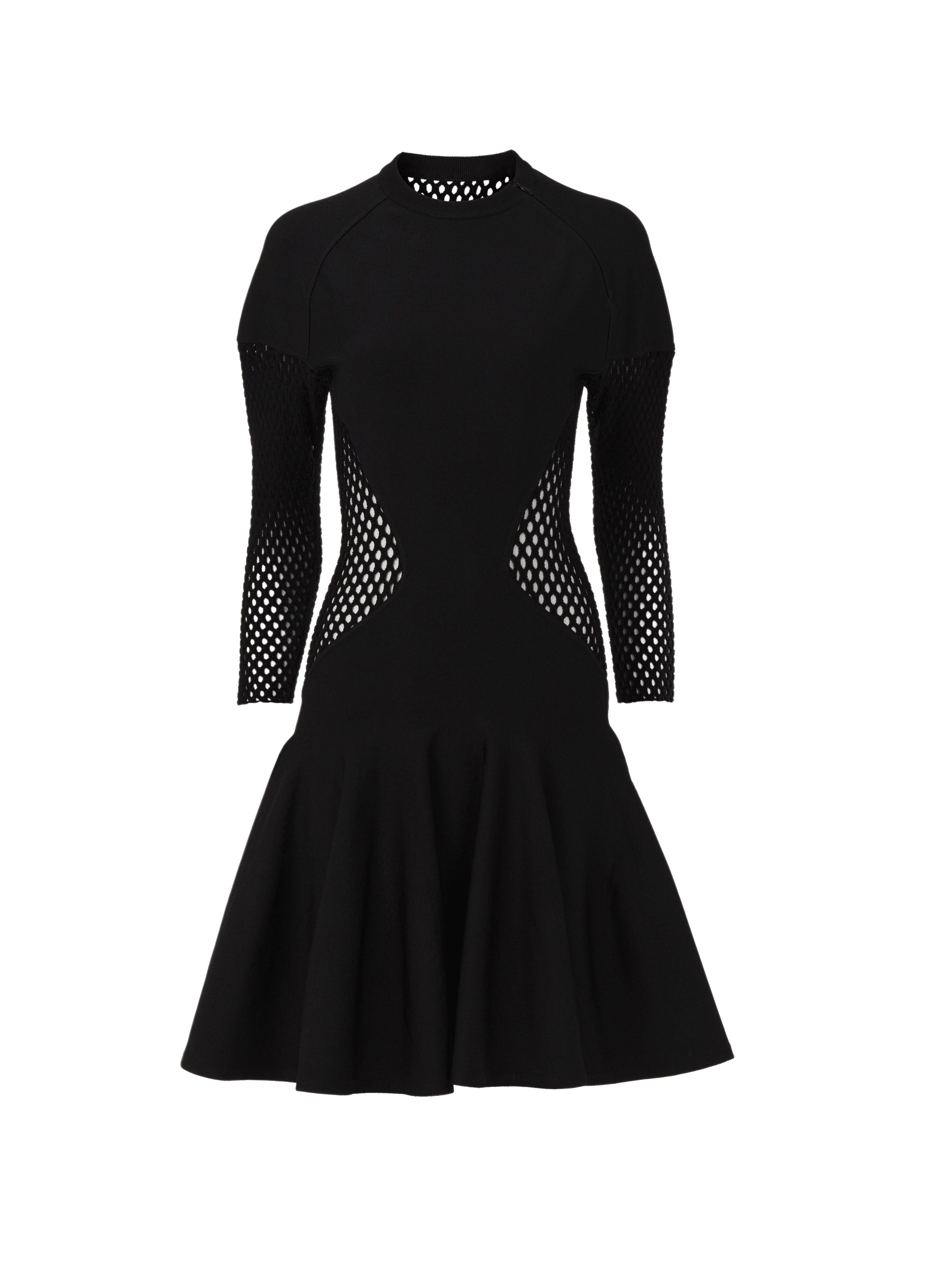 Bi-material flared dress - Black Alaïa