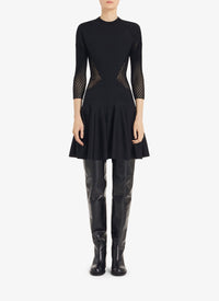 Bi-material flared dress - Black Alaïa
