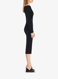 Robe épaules nues en laine mélangée - Noir Alaïa