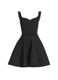 Robe à col cœur en laine - Noir Alaïa