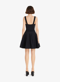 Robe à col cœur en laine - Noir Alaïa