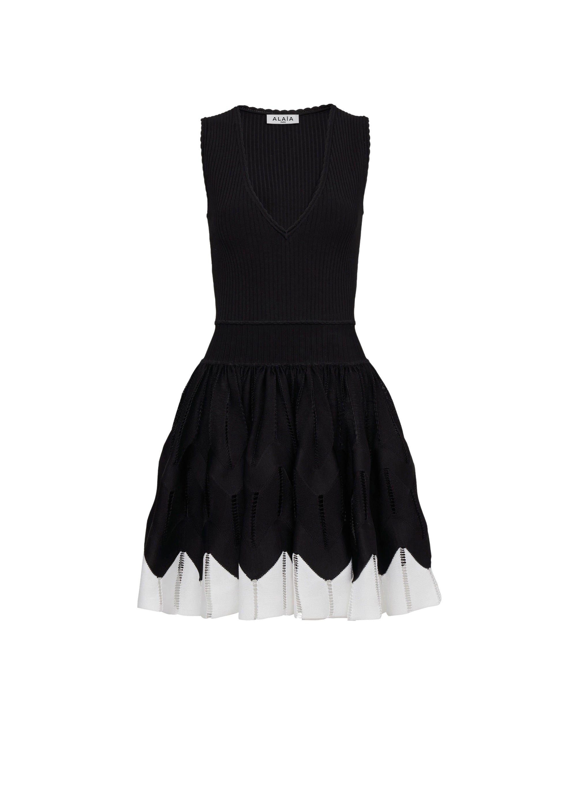 Robe à chevrons bicolore - Noir & Blanc