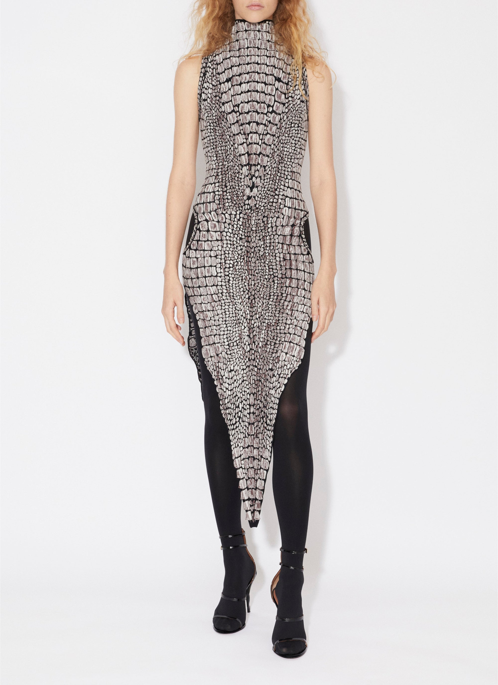 Robe en jacquard croco - Noir & Marron