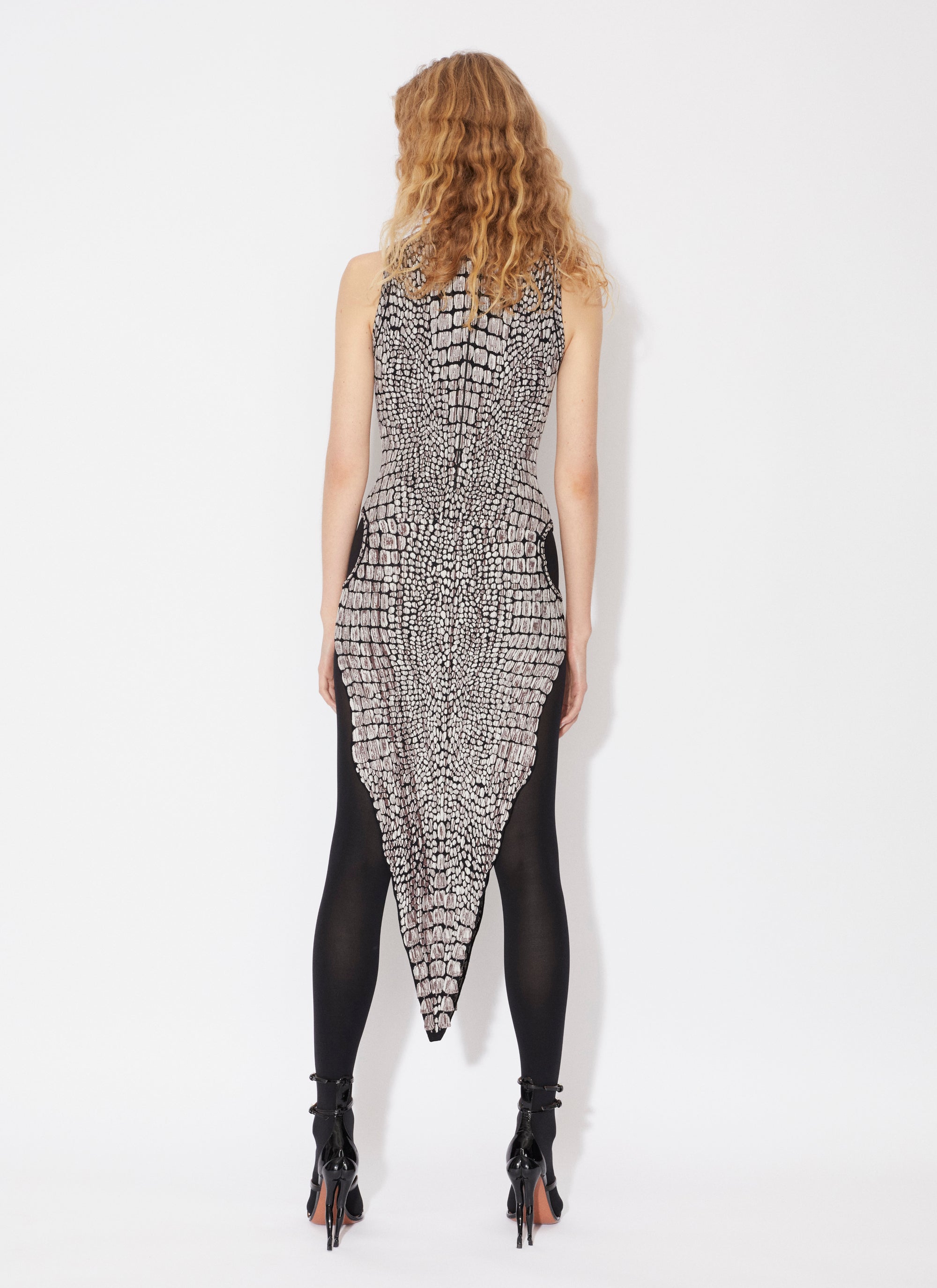 Robe en jacquard croco - Noir & Marron