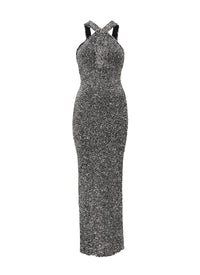 Shift dress in wool - Silver