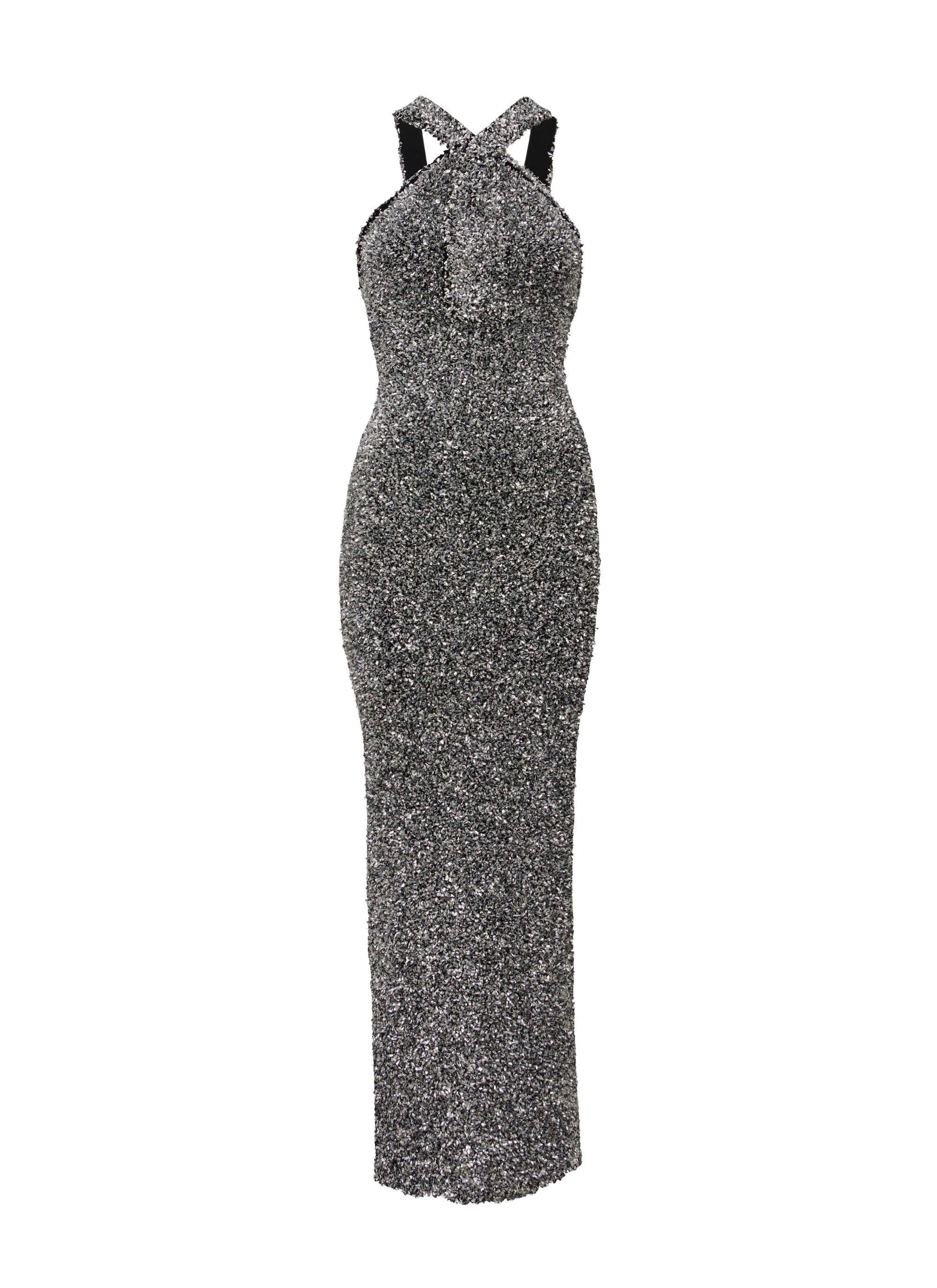 Shift dress in wool - Silver