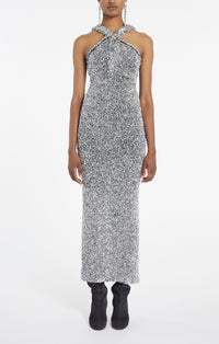 Shift dress in wool - Silver
