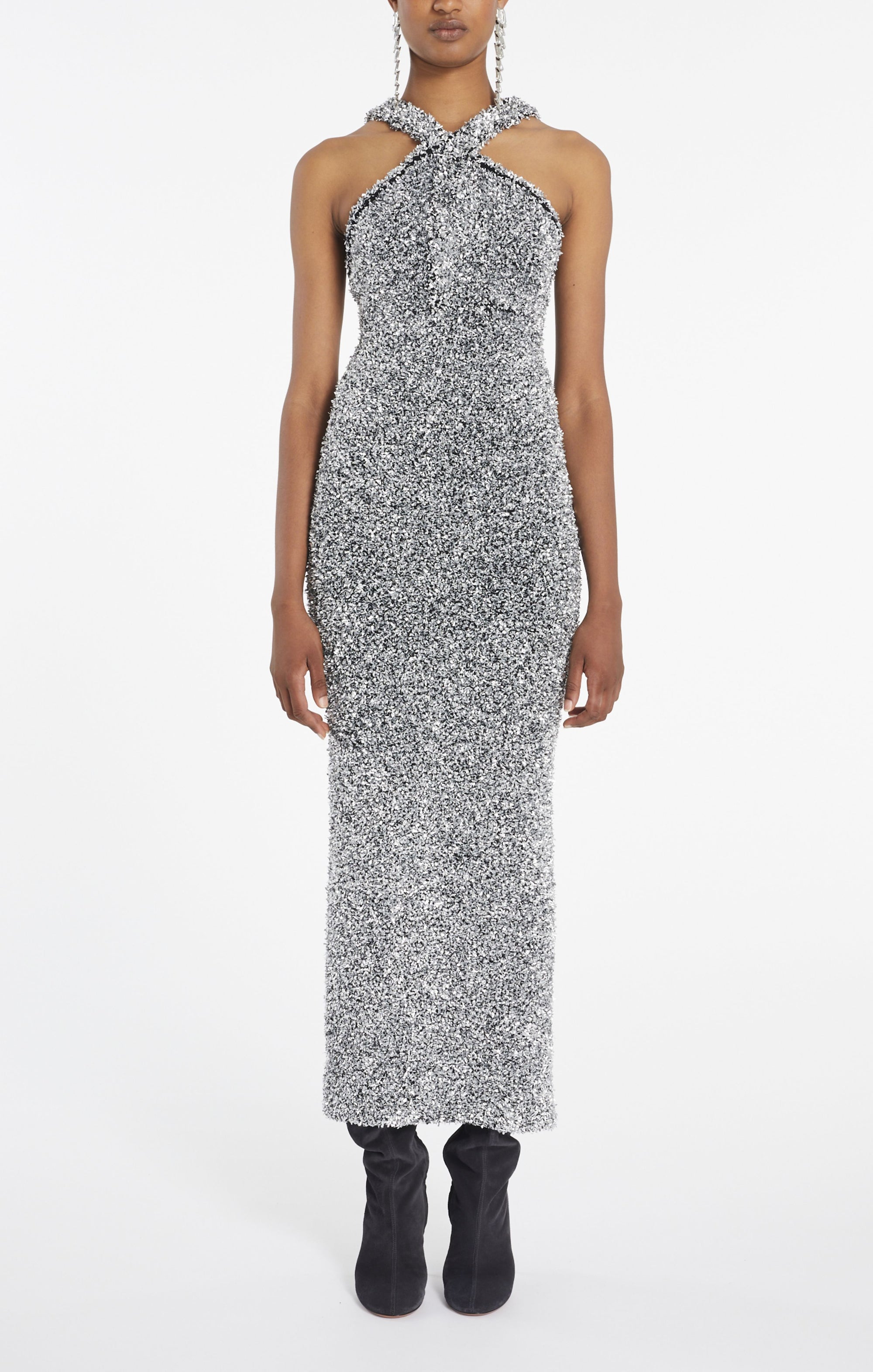 Shift dress in wool - Silver