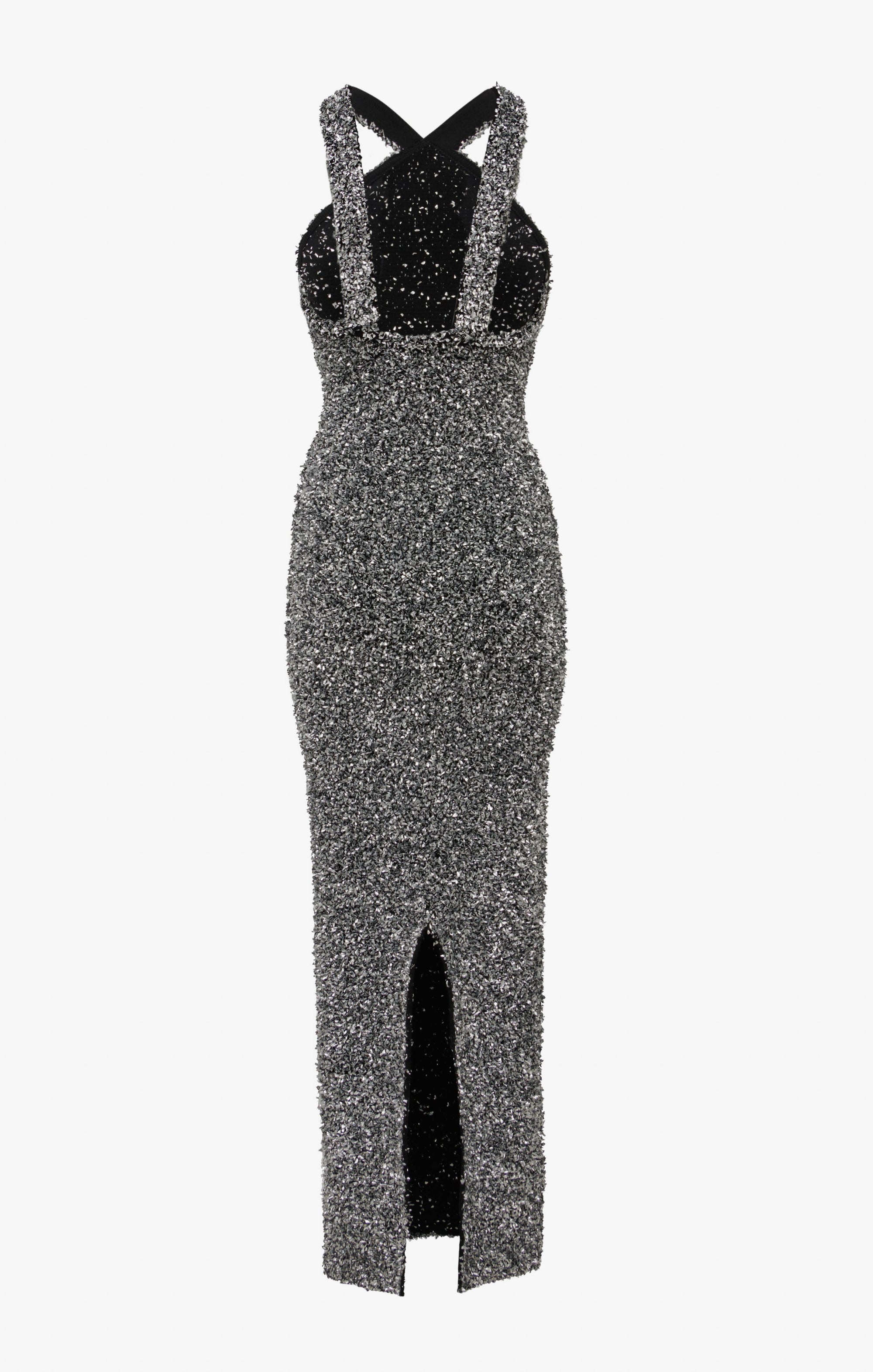 Shift dress in wool - Silver